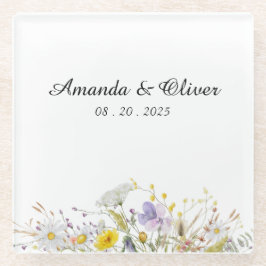 Bases de Vidro para Casamento Flor de Primavera