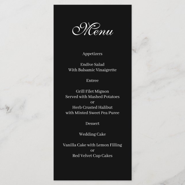 Basic and Elegant black and white Menu (Frente)
