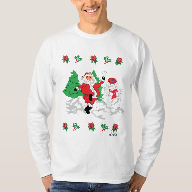 Basic Long Sleeve T-Shirt : Joyful Christmas  (Frente)