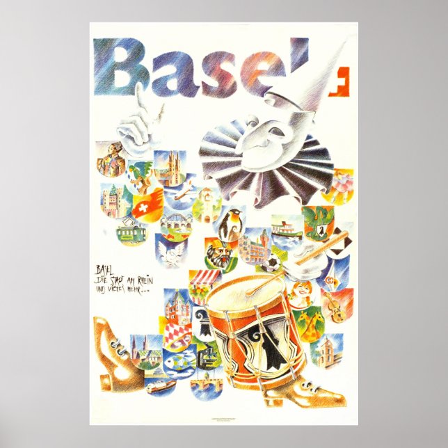 Basileia, Die stadt am Rhein, Suisse, Poster de vi (Frente)