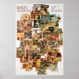 Basileia. Suiça, Cidade dos museus, Poster de viag