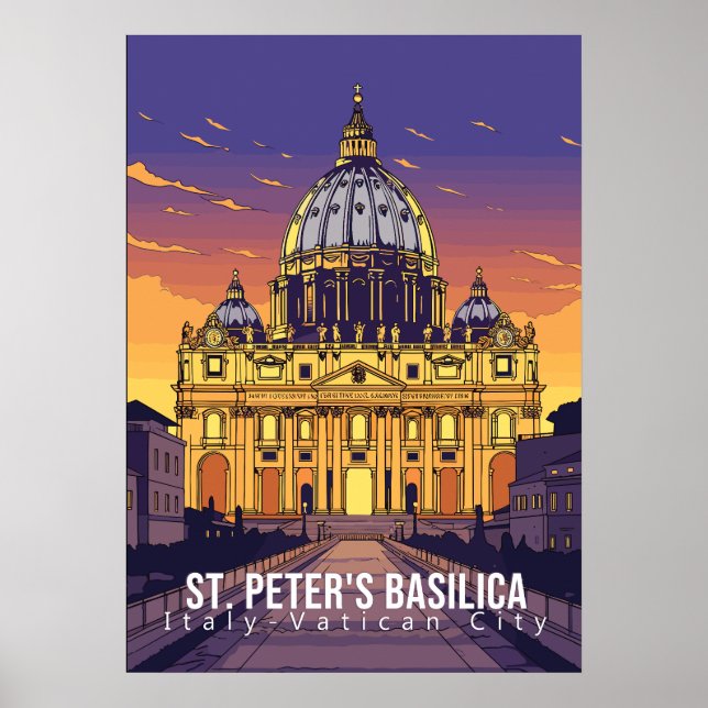 Basilica de Peter, poster de viagem (Frente)