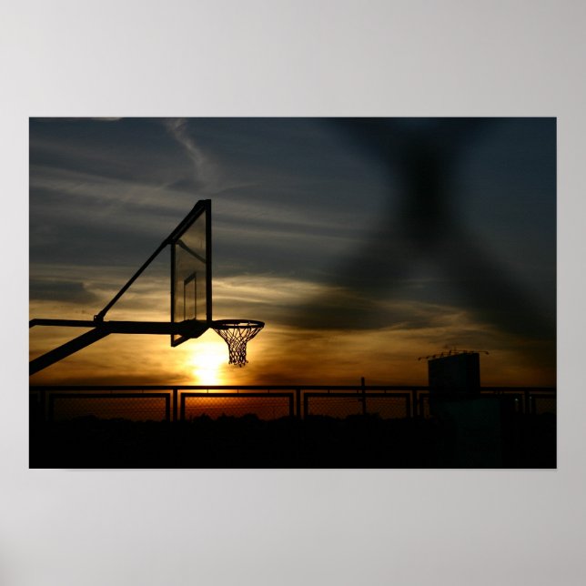 Basketball Court and Sunset Poster (Frente)