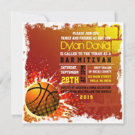 BASKETBALL GRUNGE Bar Mitzvah Convite