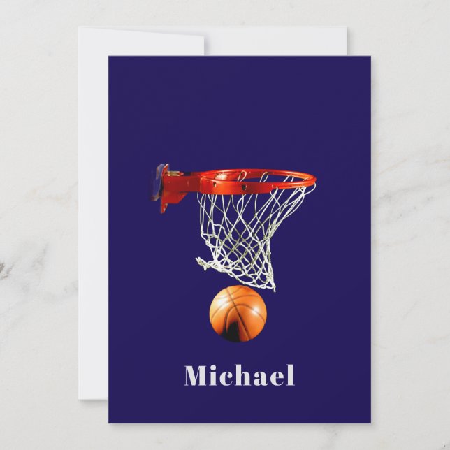 Basketball Replace with Your Name Card (Frente)