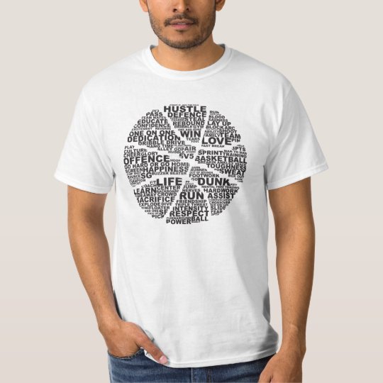 Basketball Typography Camiseta