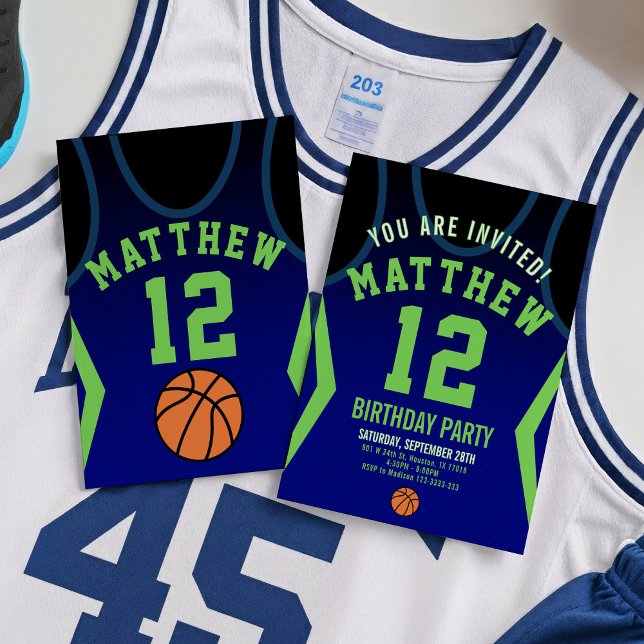 Basquete 12 Convite de Aniversário (Criador carregado)