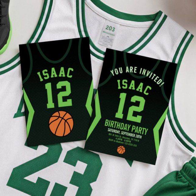 Basquete 12 Convite de Aniversário (Criador carregado)