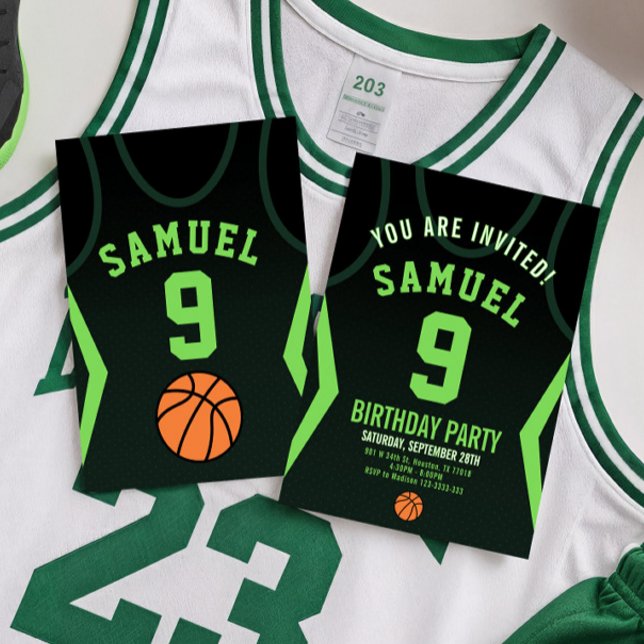 Basquete 9 Convite de Aniversário (Criador carregado)