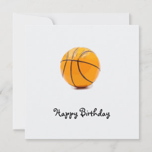 Basquete com cartão de aniversário de felicidade d