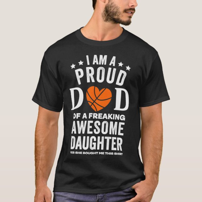 Basquete de camisa pai orgulhosa de Daughn Pullove (Frente)