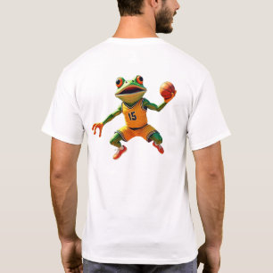 Basquete Sapo homens camiseta branca de volta