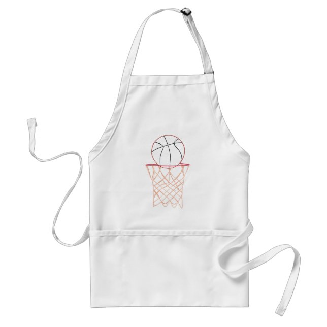 Basquetebol do desenho de esboço e rede, aventais (Frente)