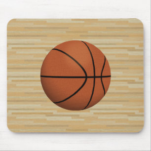 Basquetebol & fundo da corte da madeira: Mousepad