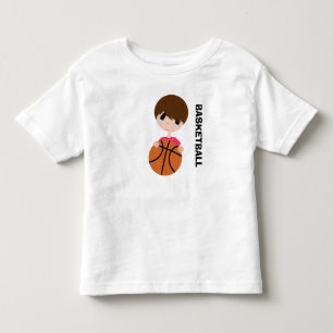 BASQUETEBOL! T-shirt fino do jérsei da criança