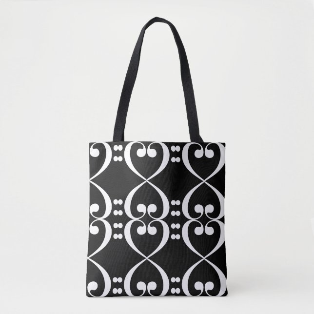 Bass Clef Heart Tote Bag (Frente)