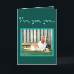 Basset Hound bonito & engraçado no cartão de<br><div class="desc">Basset Hound bonito & engraçado no cartão de aniversário w/Cake</div>