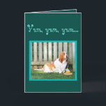 Basset Hound bonito & engraçado no cartão de<br><div class="desc">Basset Hound bonito & engraçado no cartão de aniversário w/Cake</div>