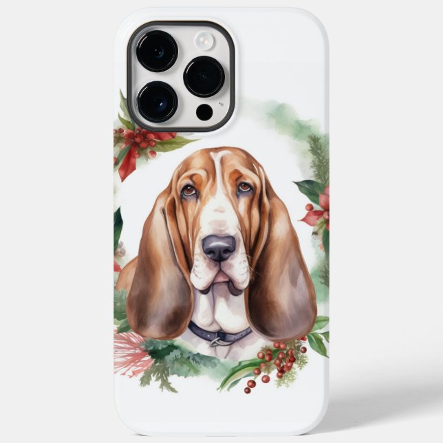 Basset Hound Christmas Wreath Festivo Pup (Verso)