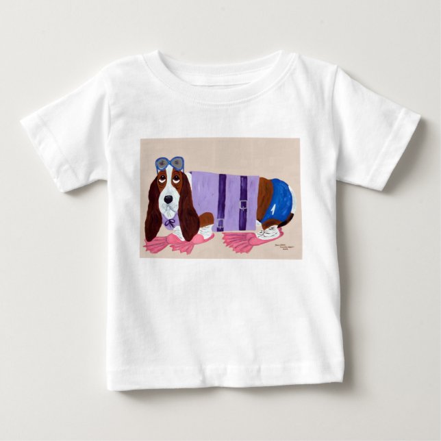 Basset Hound de Nadadeiras Camiseta (Frente)