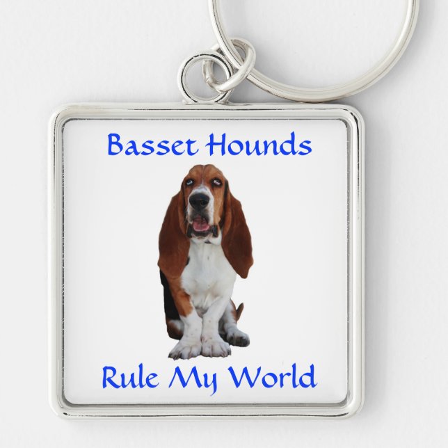 Basset Hounds Domina Meu Chaveiro Premium Mundial (Frente)