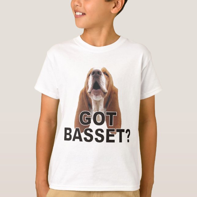 Basset obtido? Camisa dos miúdos T do urro Basset (Frente)