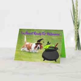 Basset "Witch" com Sapo e Caldeirão no Cartão de H
