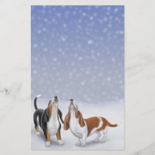 Bassets da neve do canto artigos de papelaria