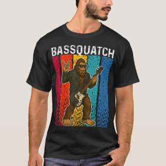 Bassquatch Pé Grande Tocando Baixo Camisa Divertid