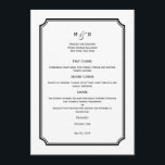 Basta Chic Wedding Menu Card<br><div class="desc">Este design de cartão de menu Básico adiciona instantaneamente um toque moderno e elegante à sua mesa. Disponível em várias cores. Cores personalizadas disponíveis mediante pedido.</div>
