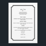 Basta Chic Wedding Menu Card<br><div class="desc">Este design de cartão de menu Básico adiciona instantaneamente um toque moderno e elegante à sua mesa. Disponível em várias cores. Cores personalizadas disponíveis mediante pedido.</div>