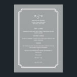 Basta Chic Wedding Menu Card<br><div class="desc">Este design de cartão de menu Básico adiciona instantaneamente um toque moderno e elegante à sua mesa. Disponível em várias cores. Cores personalizadas disponíveis mediante pedido.</div>