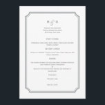 Basta Chic Wedding Menu Card<br><div class="desc">Este design de cartão de menu Básico adiciona instantaneamente um toque moderno e elegante à sua mesa. Disponível em várias cores. Cores personalizadas disponíveis mediante pedido.</div>