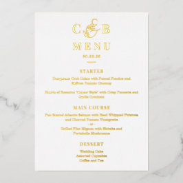 Basta esplêndida placa de menu Elegante REAL FOIL
