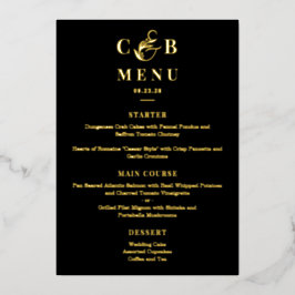 Basta esplêndida placa de menu Elegante REAL FOIL