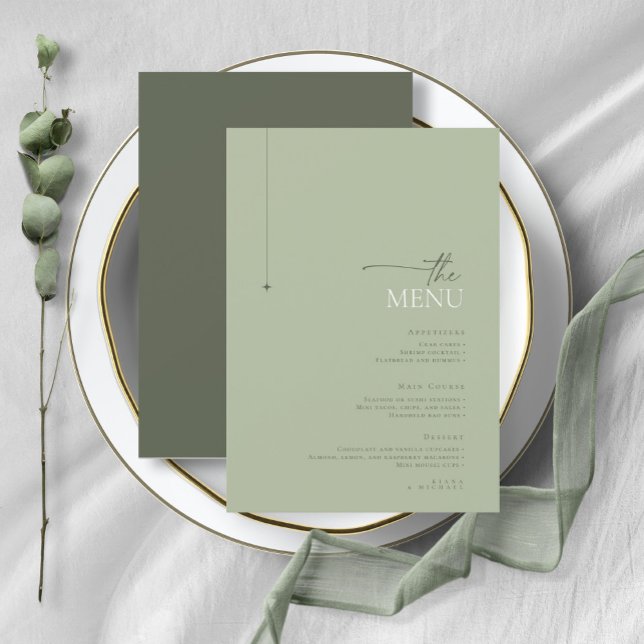 Basta Menu Chic Wedding Sage Green ID1046 (Criador carregado)