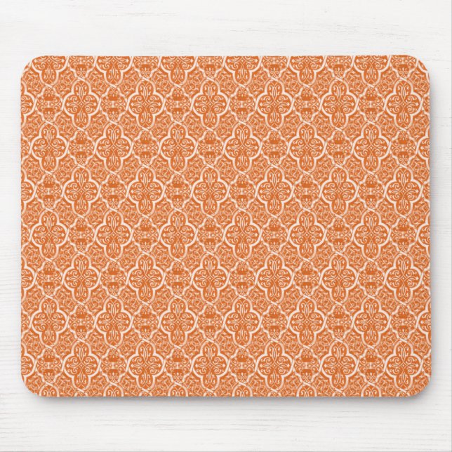Basta o Damask Mousepad Clássico, Tangerine (Frente)