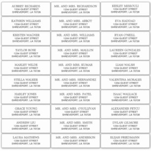 Basta Preto sobre Etiquetas de Endereços de Convid