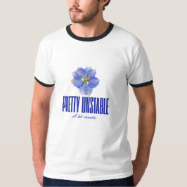 Bastante Instável: Camiseta Azul com Estampa Flora