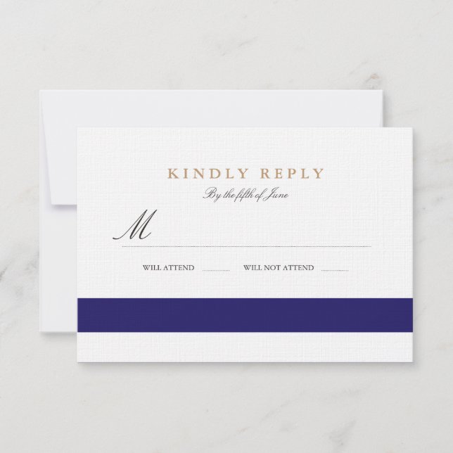 Bastão náutico Mitzvah RSVP do marinho (Frente)