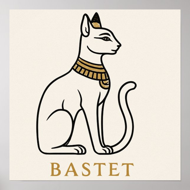 Bastet Poster Egípcia Goddese Art (Frente)