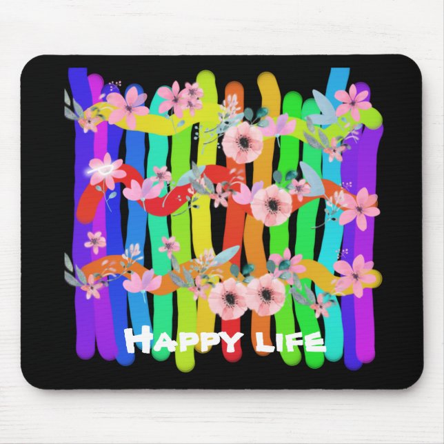 bastões coloridos de flores do mouse pad (Frente)