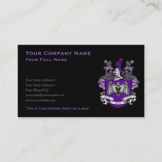 Bat Crest Purple - Cartão de visita (Personalizar)