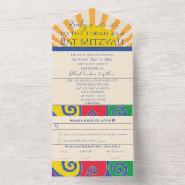 Bat Mitzvah, Bar BM, tudo em uma espiral de convit