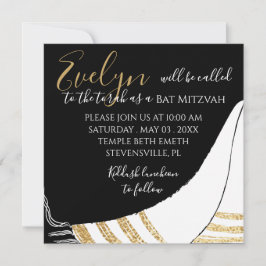 Bat Mitzvah Bar Mitzvah Elegant Square Convite