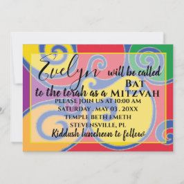 Bat Mitzvah Bar Mitzvah Swirls Convite