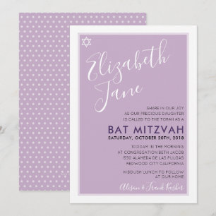 BAT MITZVAH - convite à estrela adolescente modern