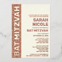 Bat Mitzvah Dourado Rosado Tipografia Moderna Dour