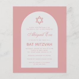 Bat Mitzvah Dusty Rosa Arch Orçamento Rosa Convite