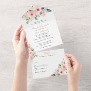 Bat Mitzvah, Flores de Aquarela Rosa e Dourada